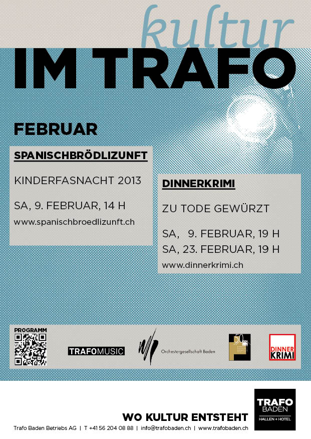 Trafo Inserat A6 Kulturagenda Februar 13